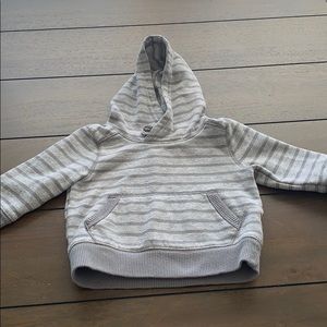 Grey striped hoodie